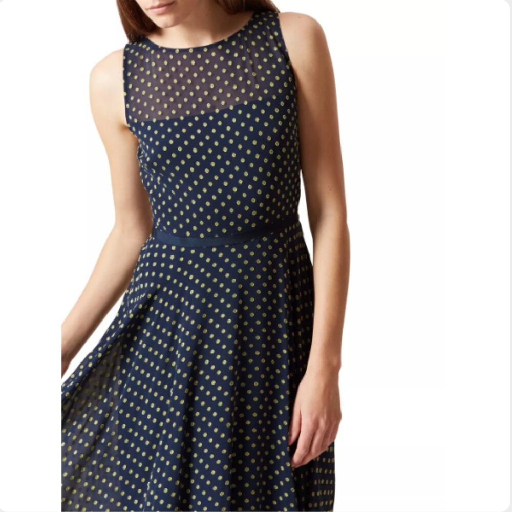 Hobbs Della Midi in Navy Lemon Size 2 - Picture 3 of 8